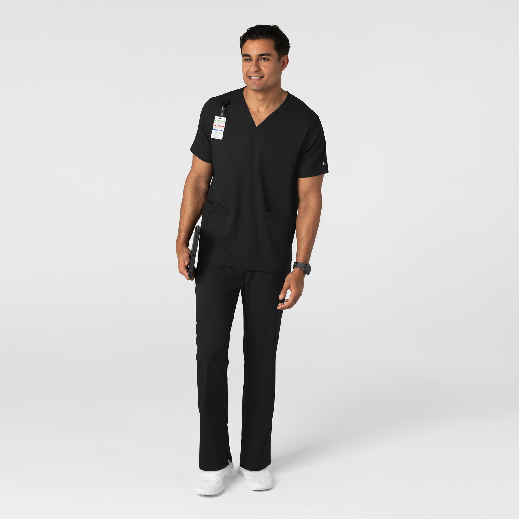Boundless Men's Straight Leg Scrub Pant Black full scrub set