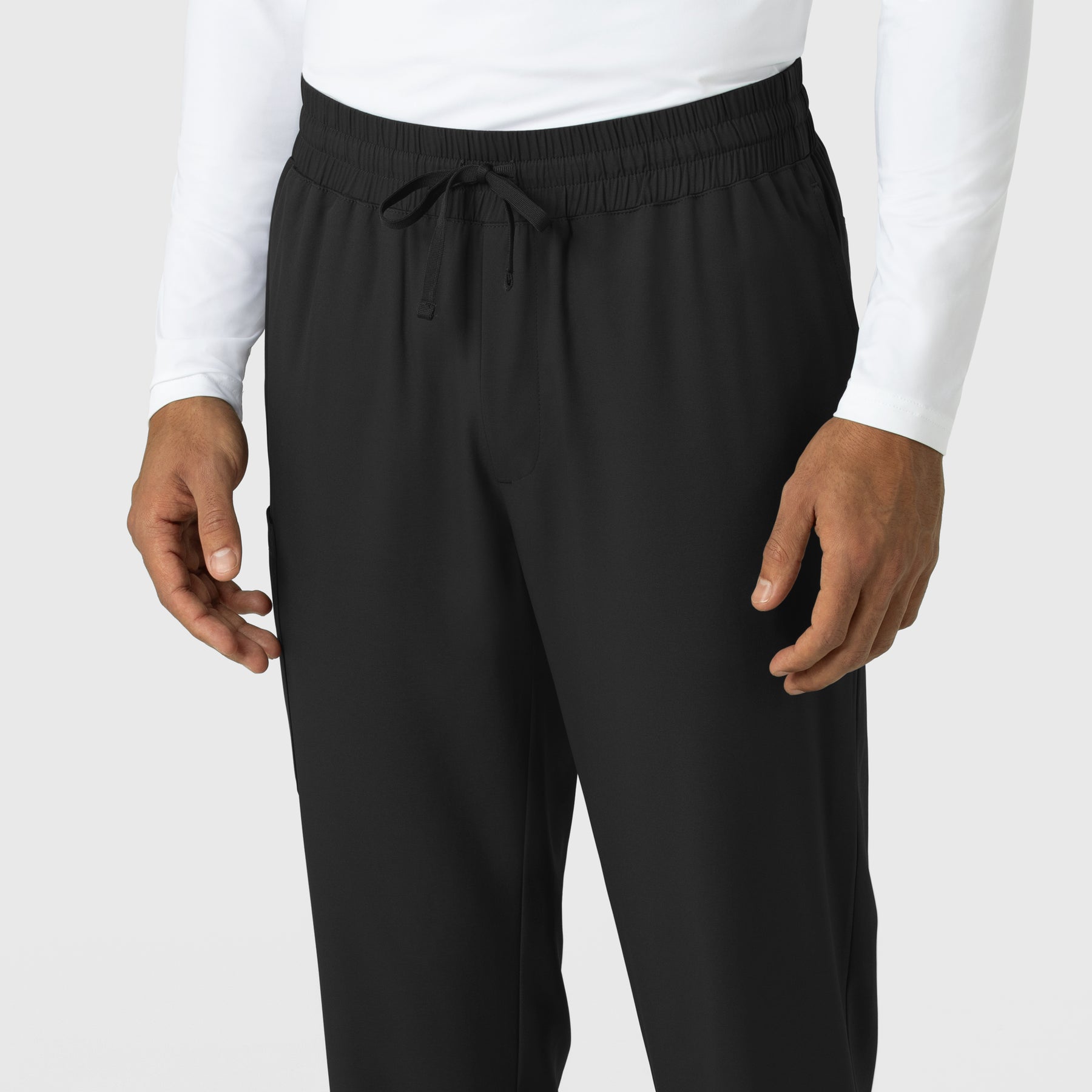 Boundless Men's Straight Leg Scrub Pant Black side detail 1