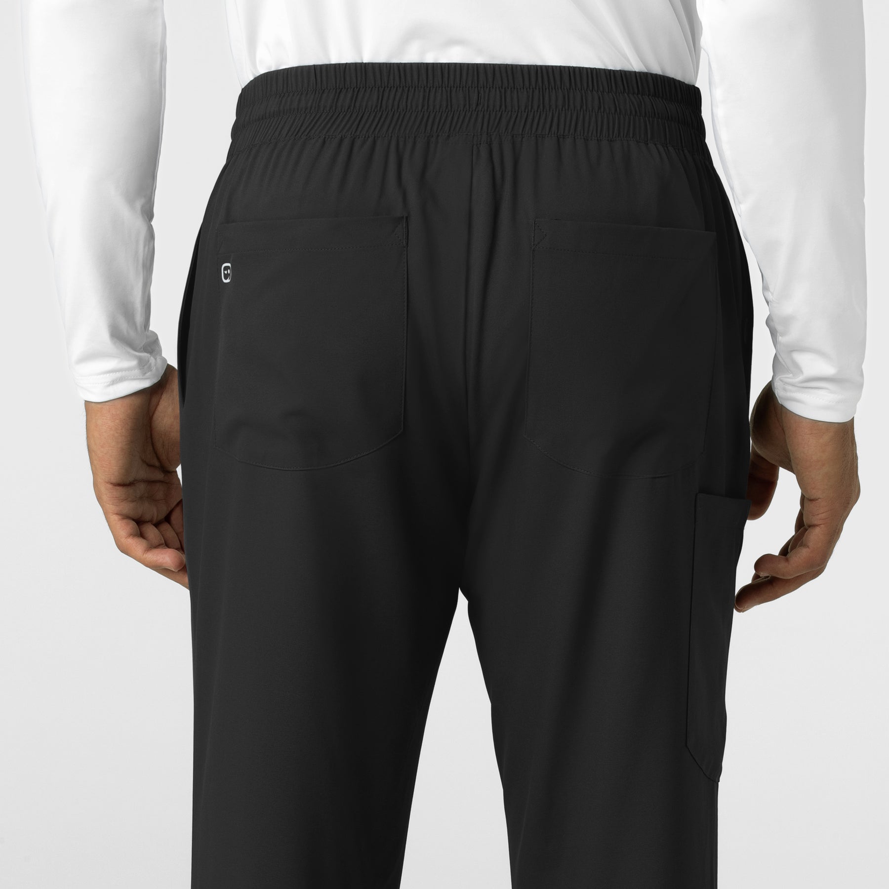 Boundless Men's Straight Leg Scrub Pant Black side detail 2