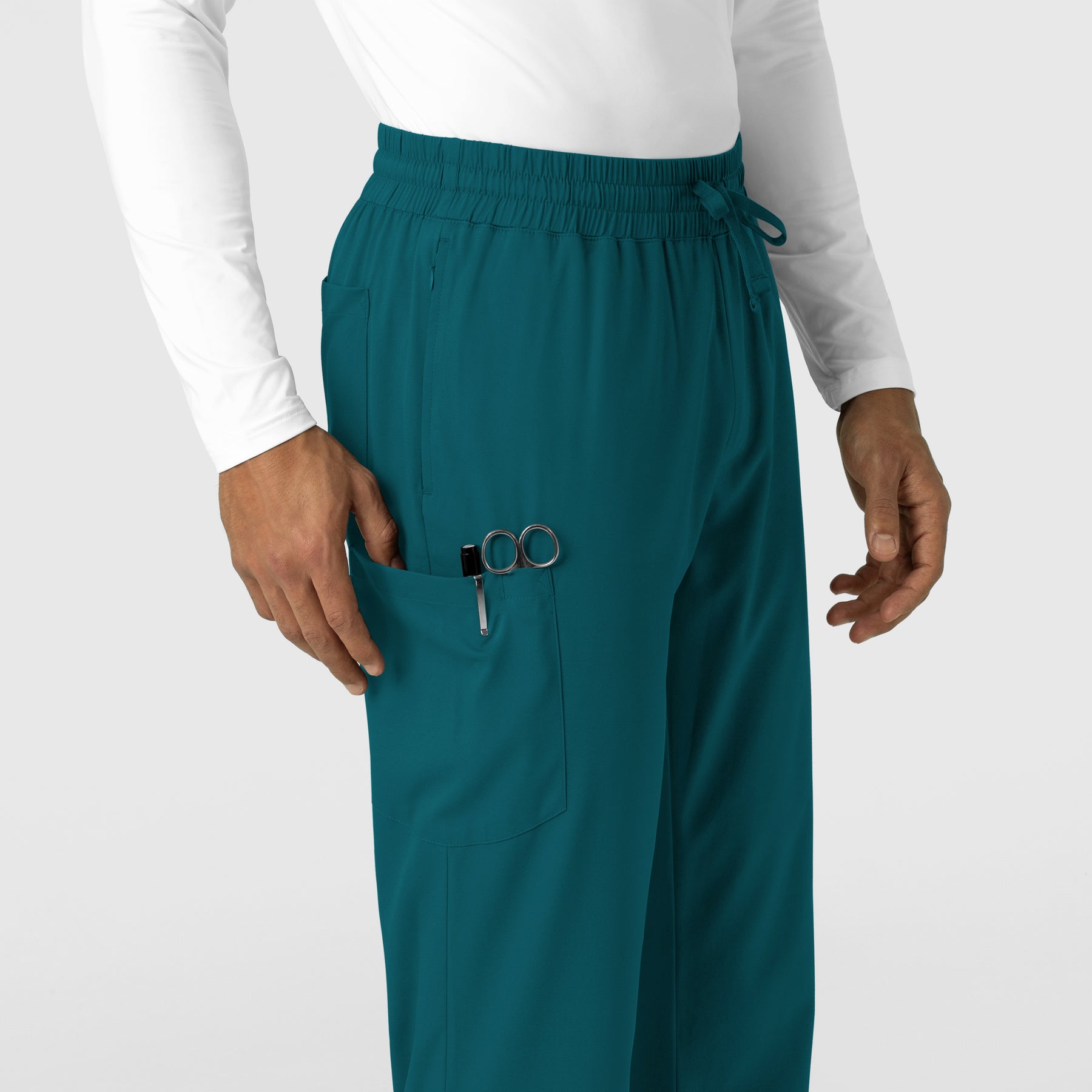 Boundless Men's Straight Leg Scrub Pant Caribbean hemline detail