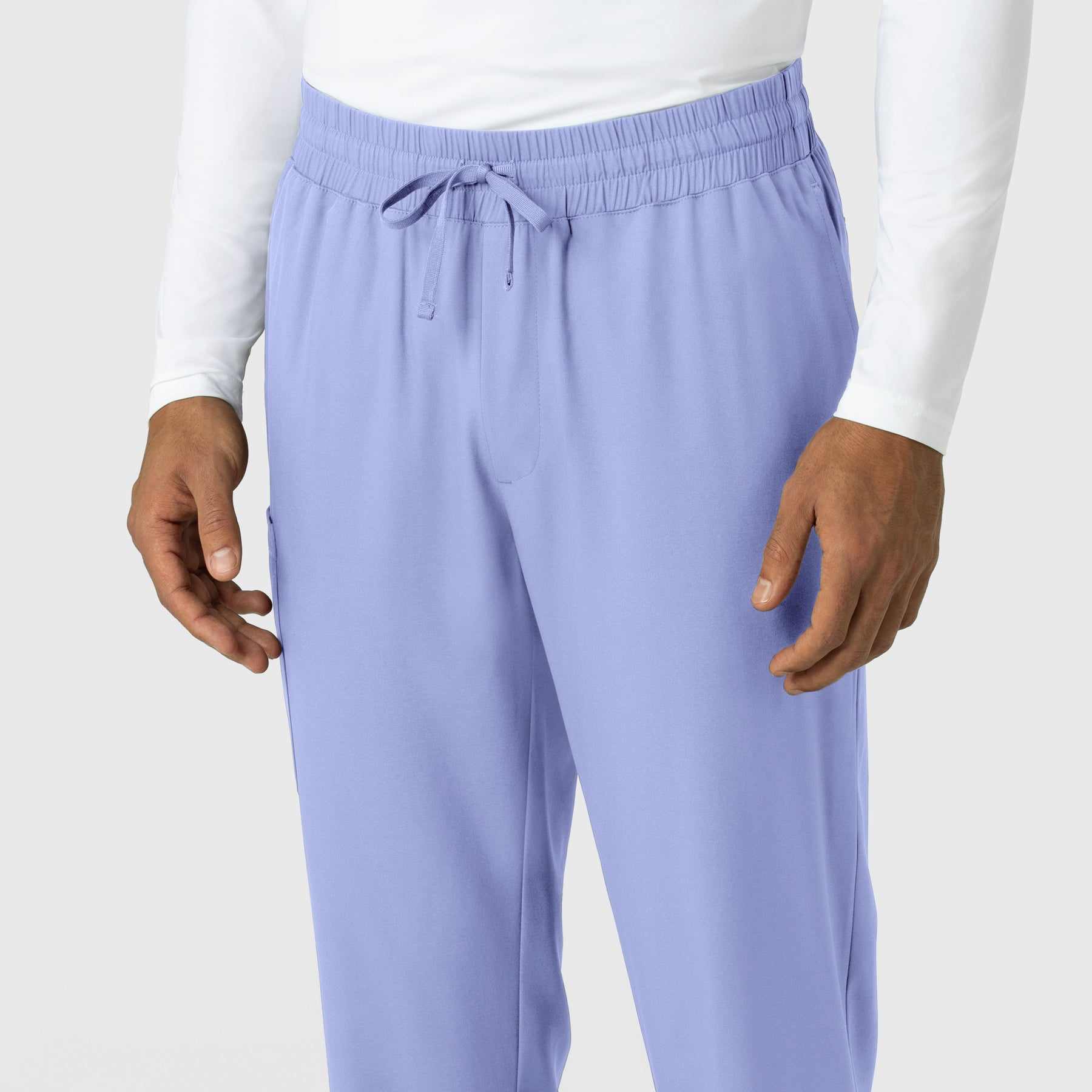 Boundless Men's Straight Leg Scrub Pant Ceil Blue side detail 1