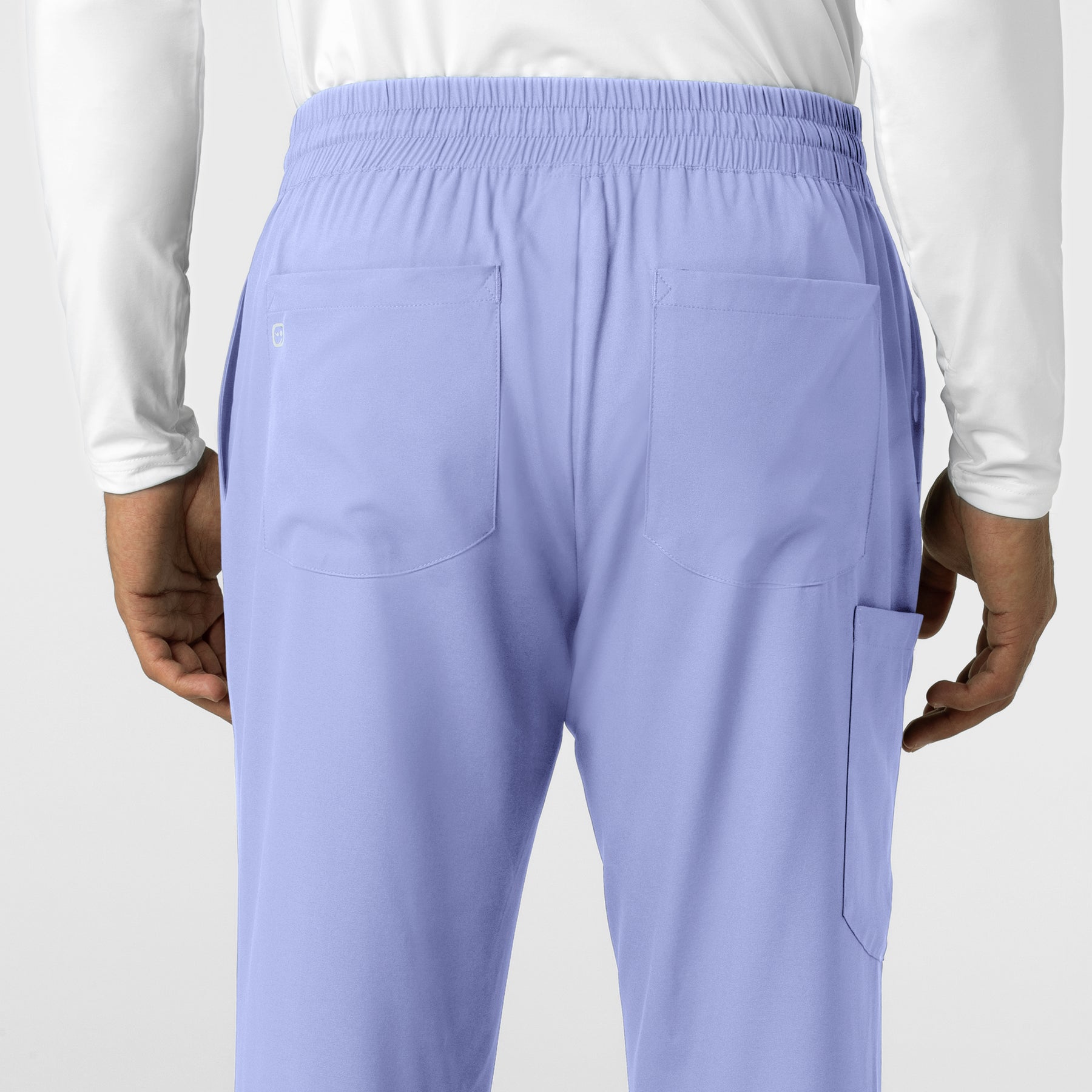 Boundless Men's Straight Leg Scrub Pant Ceil Blue side detail 2