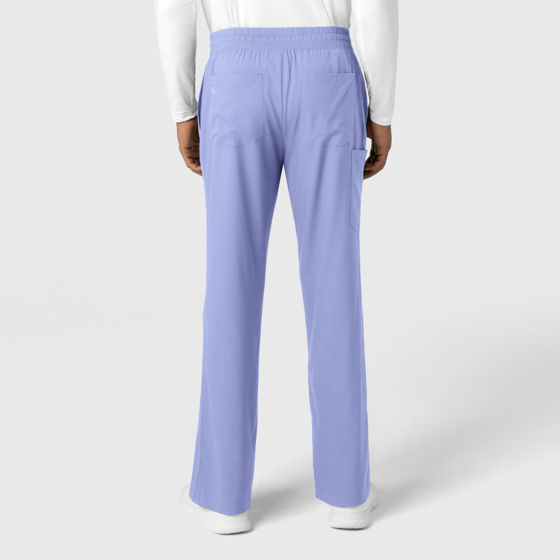 Boundless Men's Straight Leg Scrub Pant Ceil Blue back view