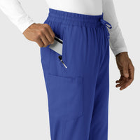 Boundless Men's Straight Leg Scrub Pant Galaxy Blue front detail