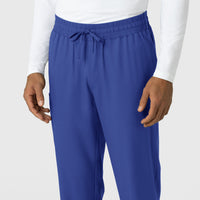 Boundless Men's Straight Leg Scrub Pant Galaxy Blue side detail 1