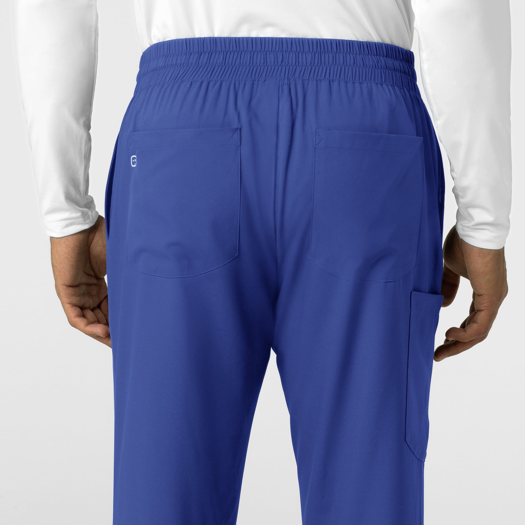 Boundless Men's Straight Leg Scrub Pant Galaxy Blue side detail 2