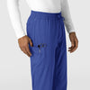 Boundless Men's Straight Leg Scrub Pant Galaxy Blue hemline detail