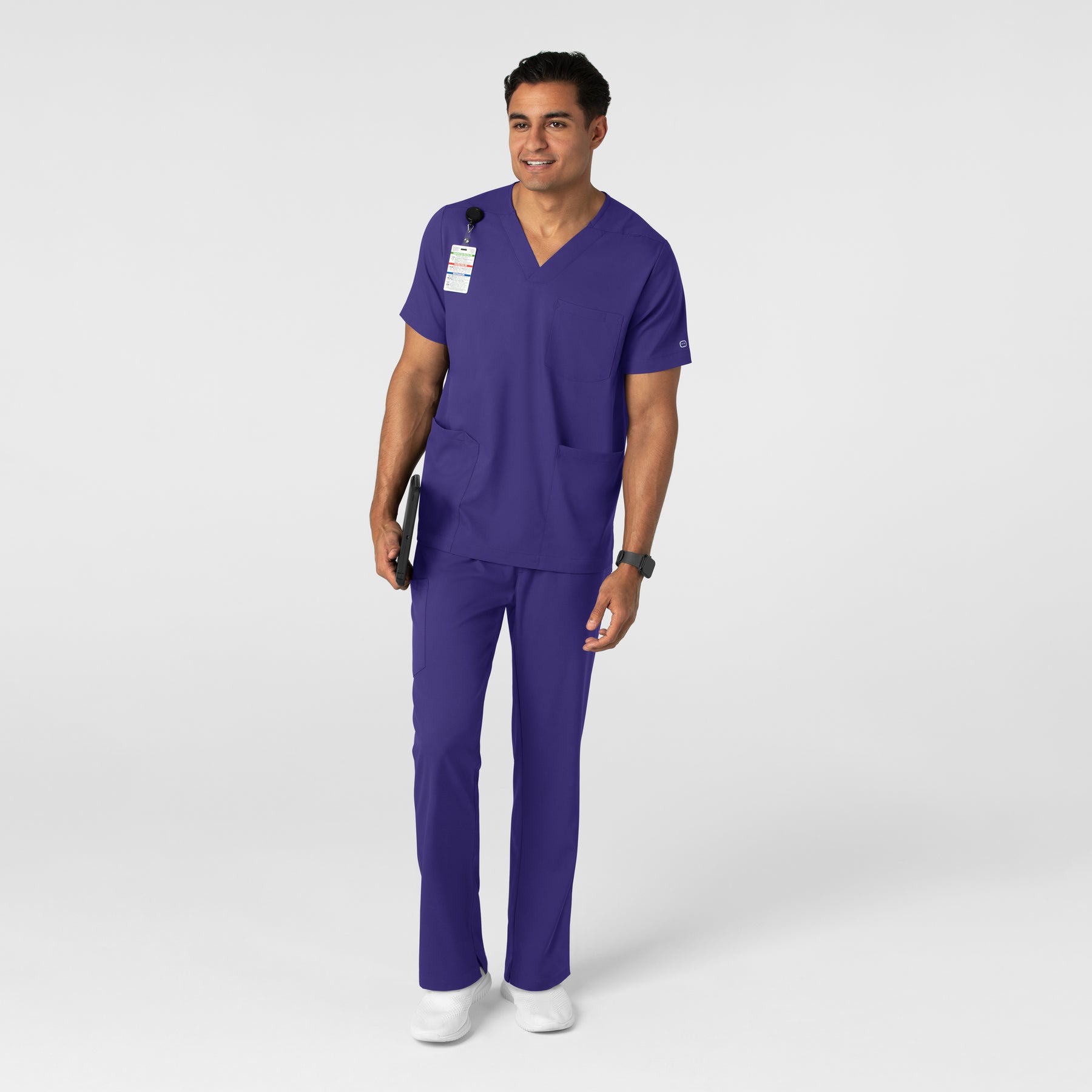 Boundless Men's Straight Leg Scrub Pant Grape full scrub set