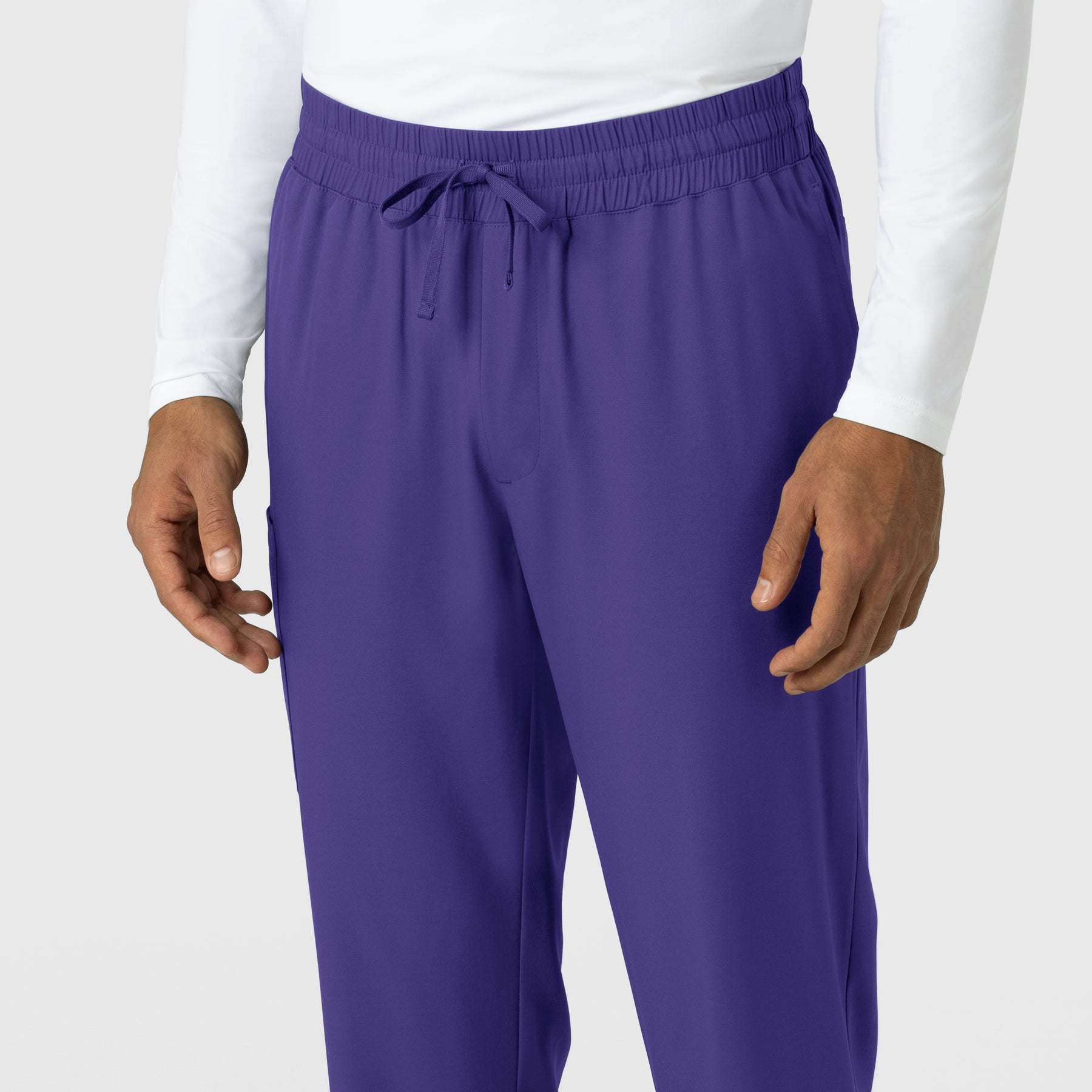 Boundless Men's Straight Leg Scrub Pant Grape side detail 1