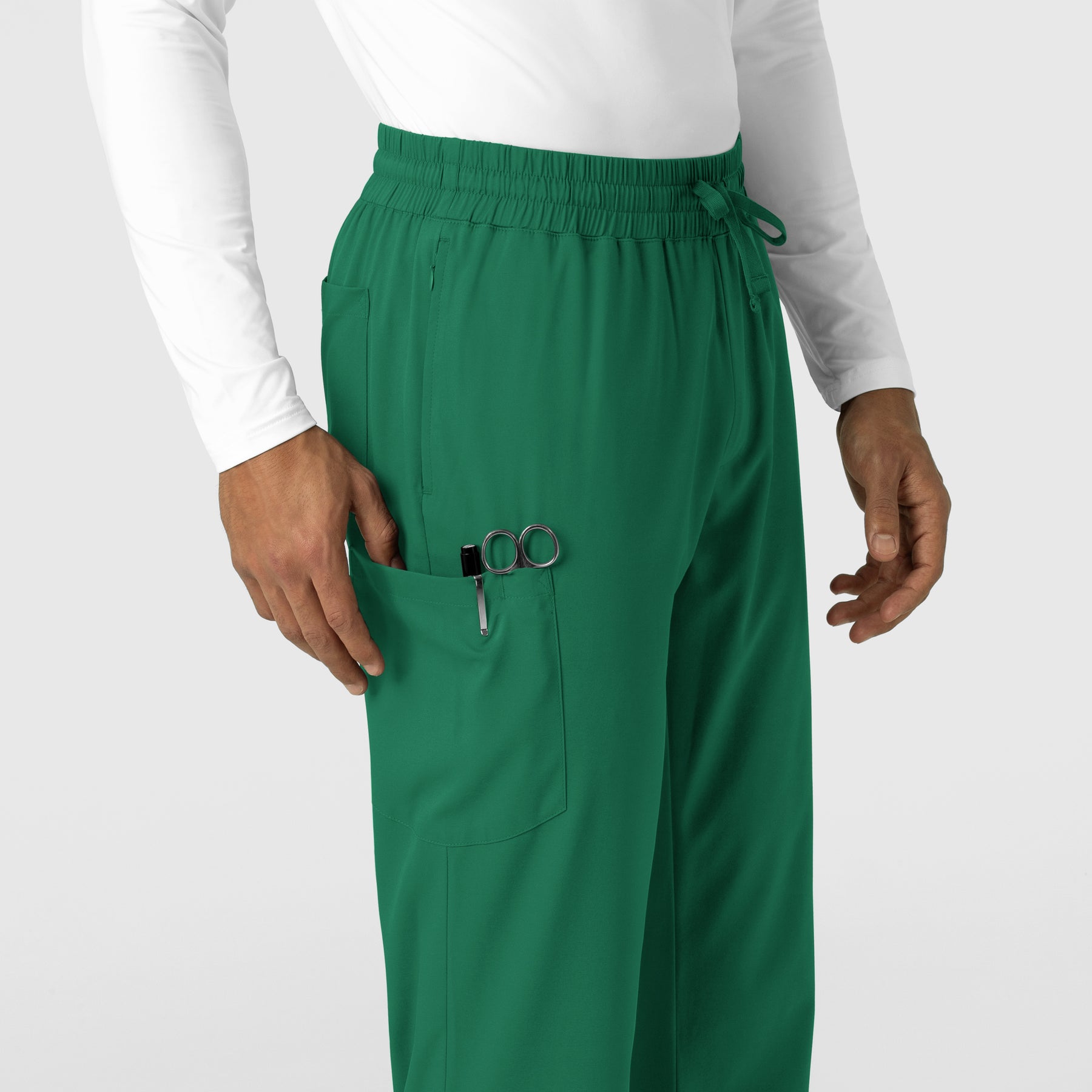 Boundless Men's Straight Leg Scrub Pant Hunter hemline detail