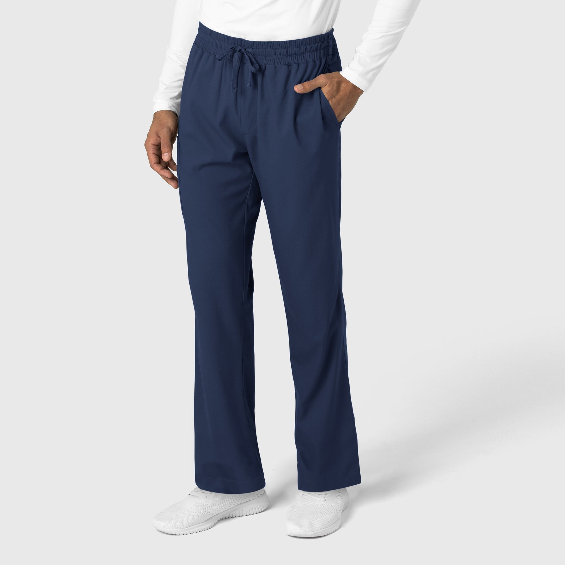 Boundless Men's Straight Leg Scrub Pant Navy side view