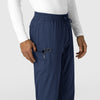 Boundless Men's Straight Leg Scrub Pant Navy hemline detail