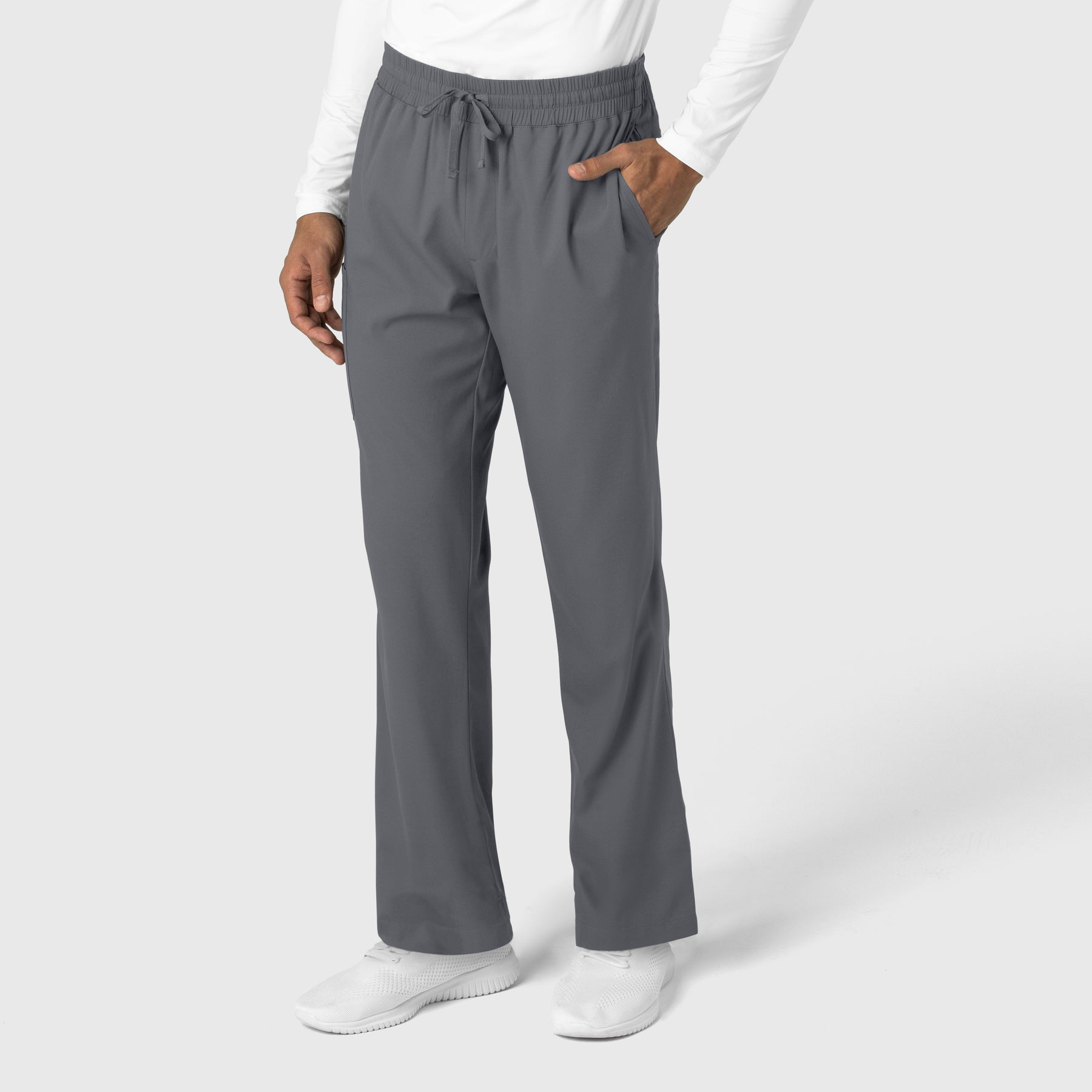 Boundless Men's Straight Leg Scrub Pant Pewter side view