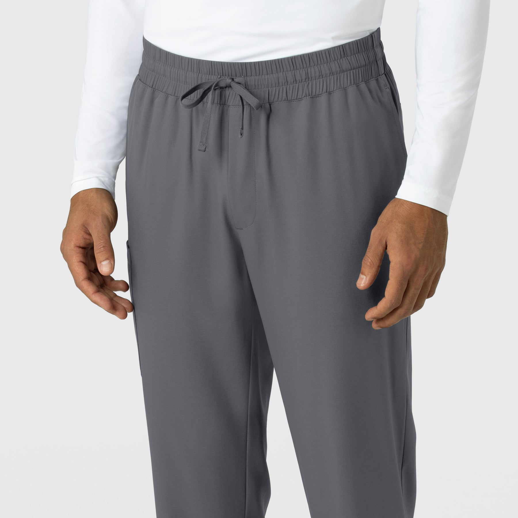 Boundless Men's Straight Leg Scrub Pant Pewter side detail 1