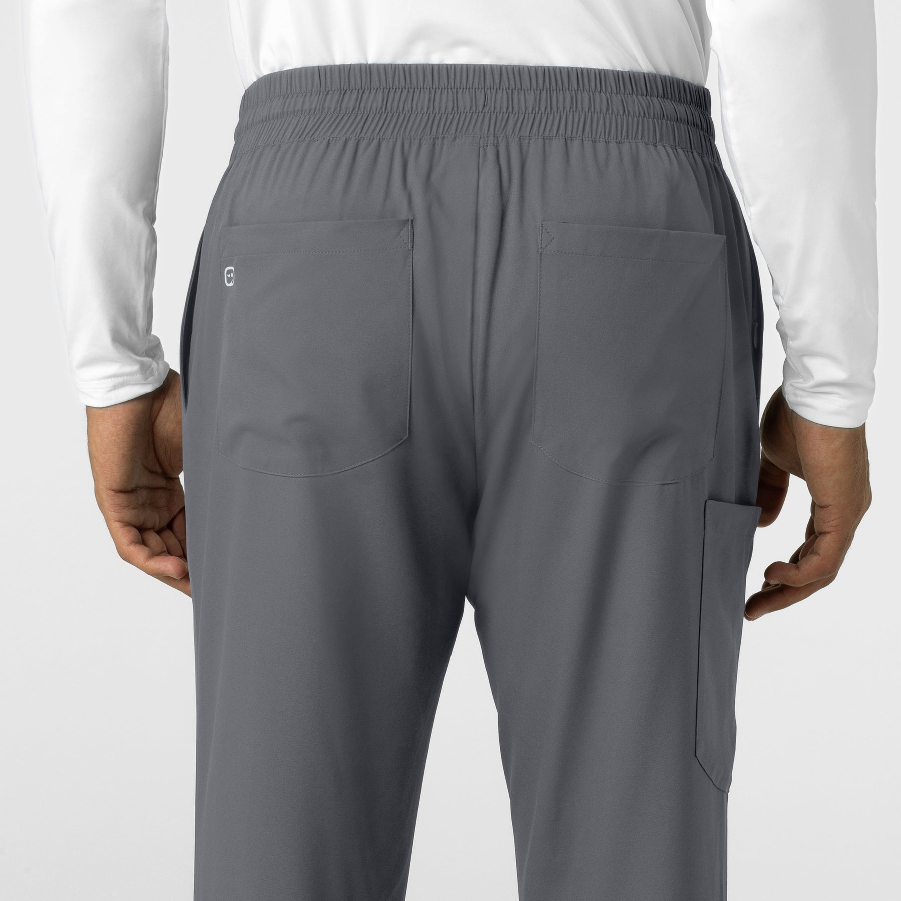 Boundless Men's Straight Leg Scrub Pant Pewter side detail 2
