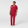 Boundless Men's Straight Leg Scrub Pant Red full scrub set