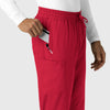 Boundless Men's Straight Leg Scrub Pant Red front detail