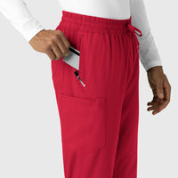 Boundless Men's Straight Leg Scrub Pant Red front detail