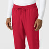 Boundless Men's Straight Leg Scrub Pant Red side detail 1