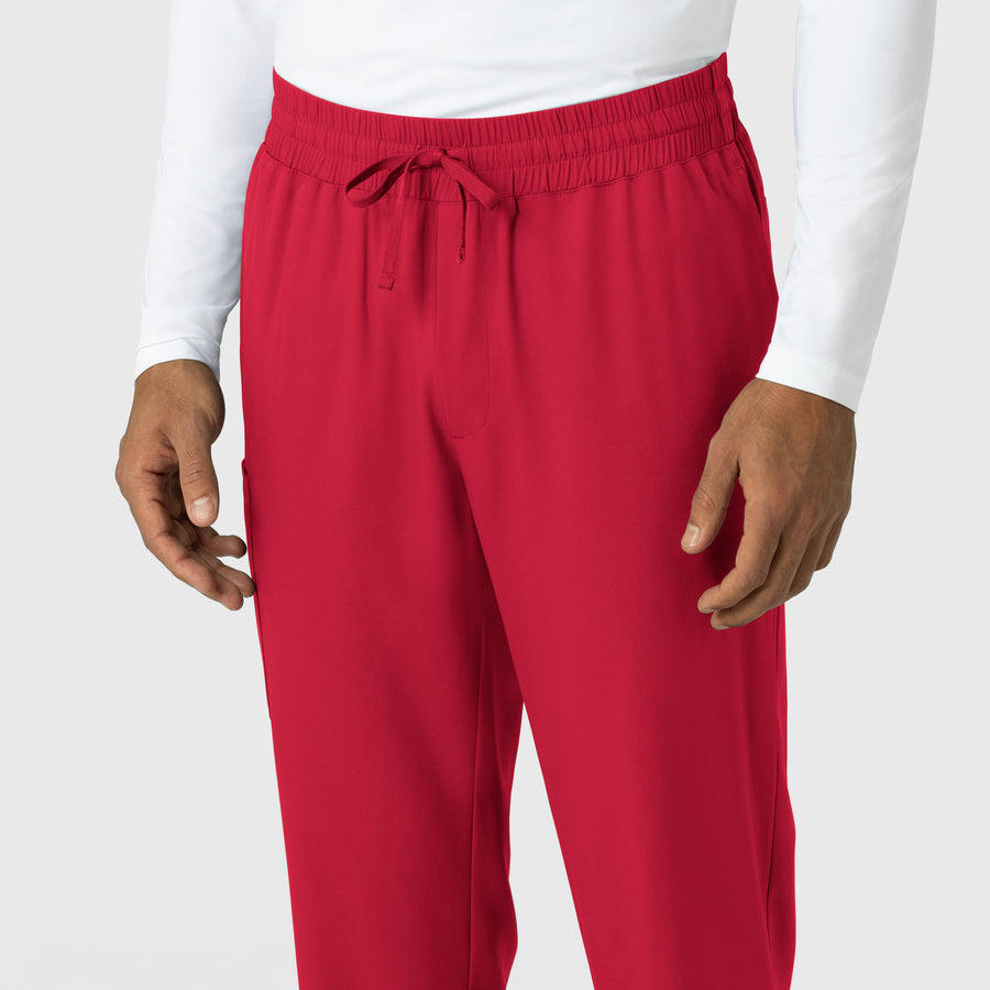 Boundless Men's Straight Leg Scrub Pant Red side detail 1