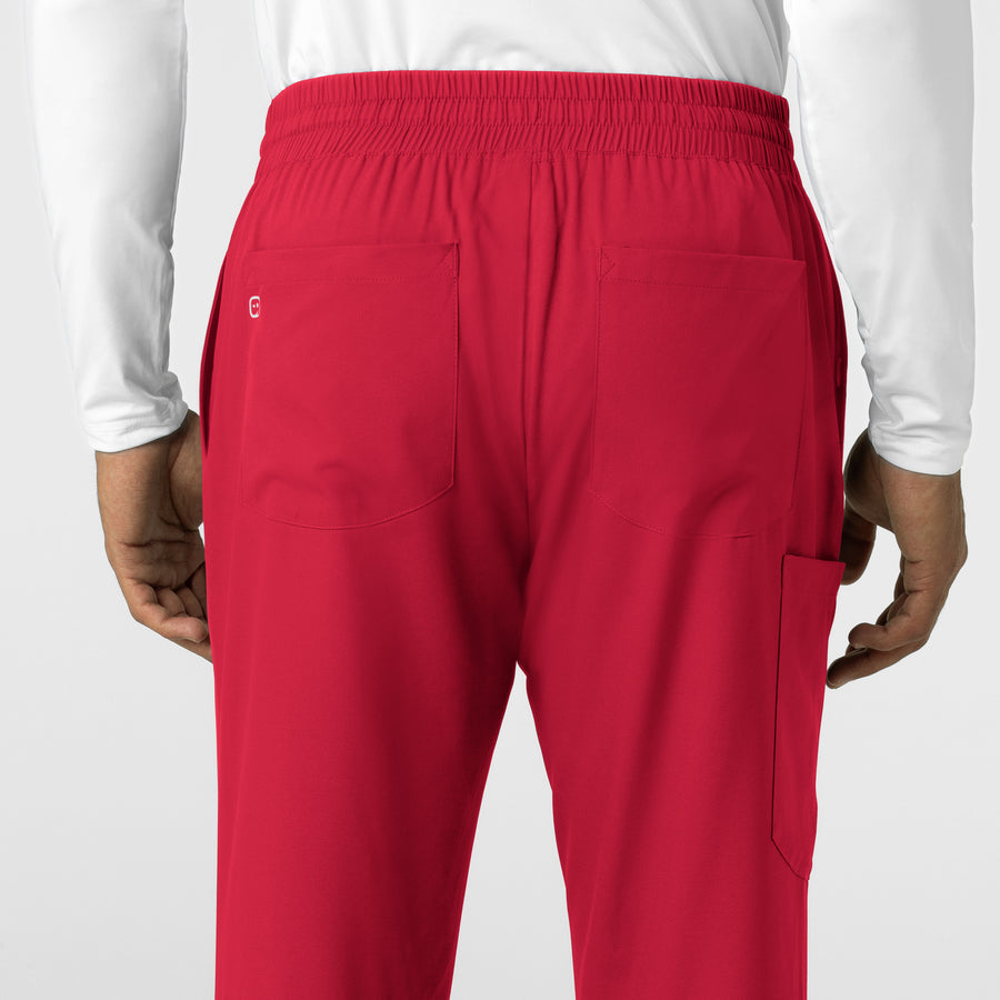 Boundless Men's Straight Leg Scrub Pant Red side detail 2