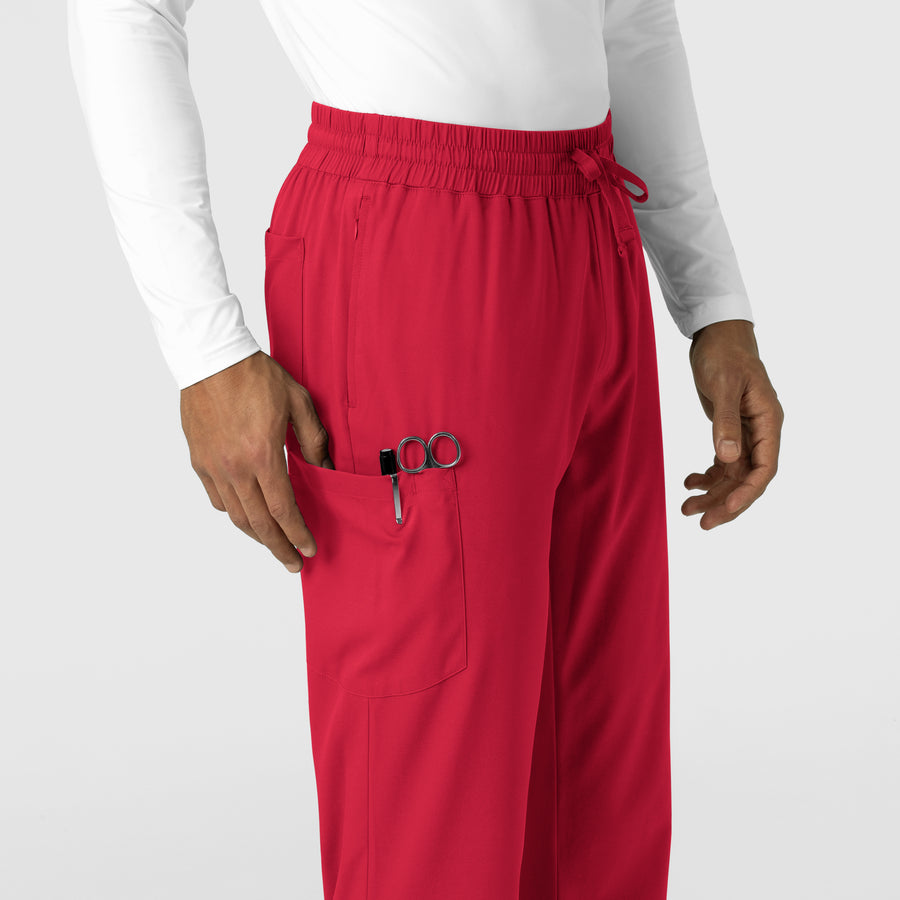 Boundless Men's Straight Leg Scrub Pant Red hemline detail