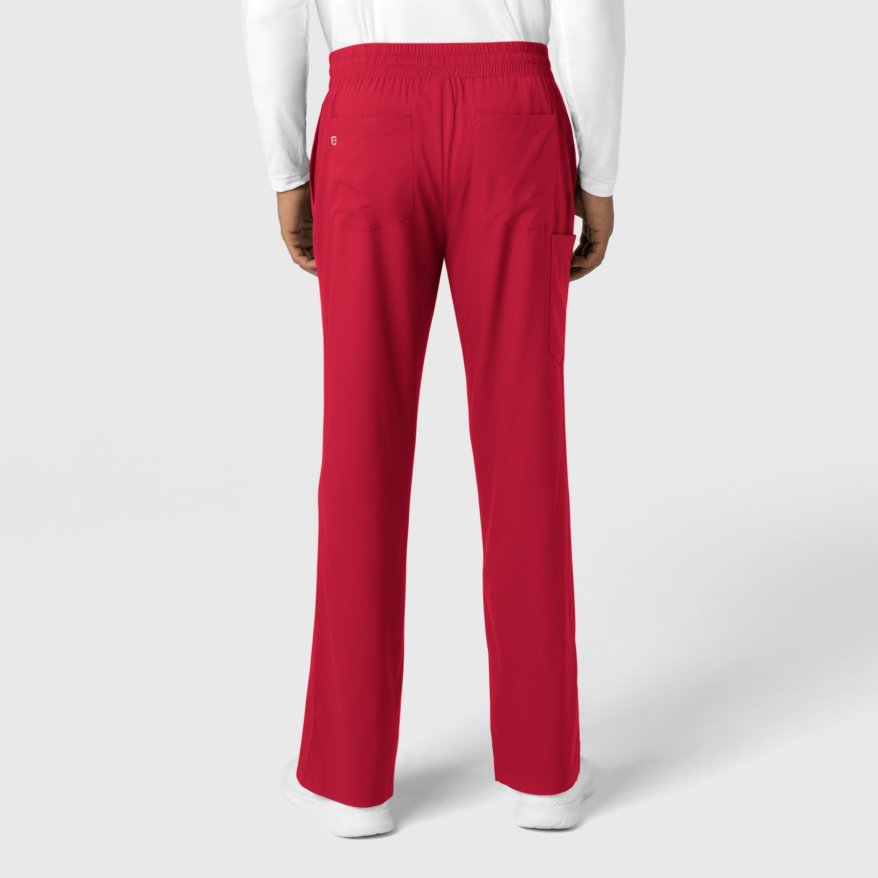 Boundless Men's Straight Leg Scrub Pant Red back view