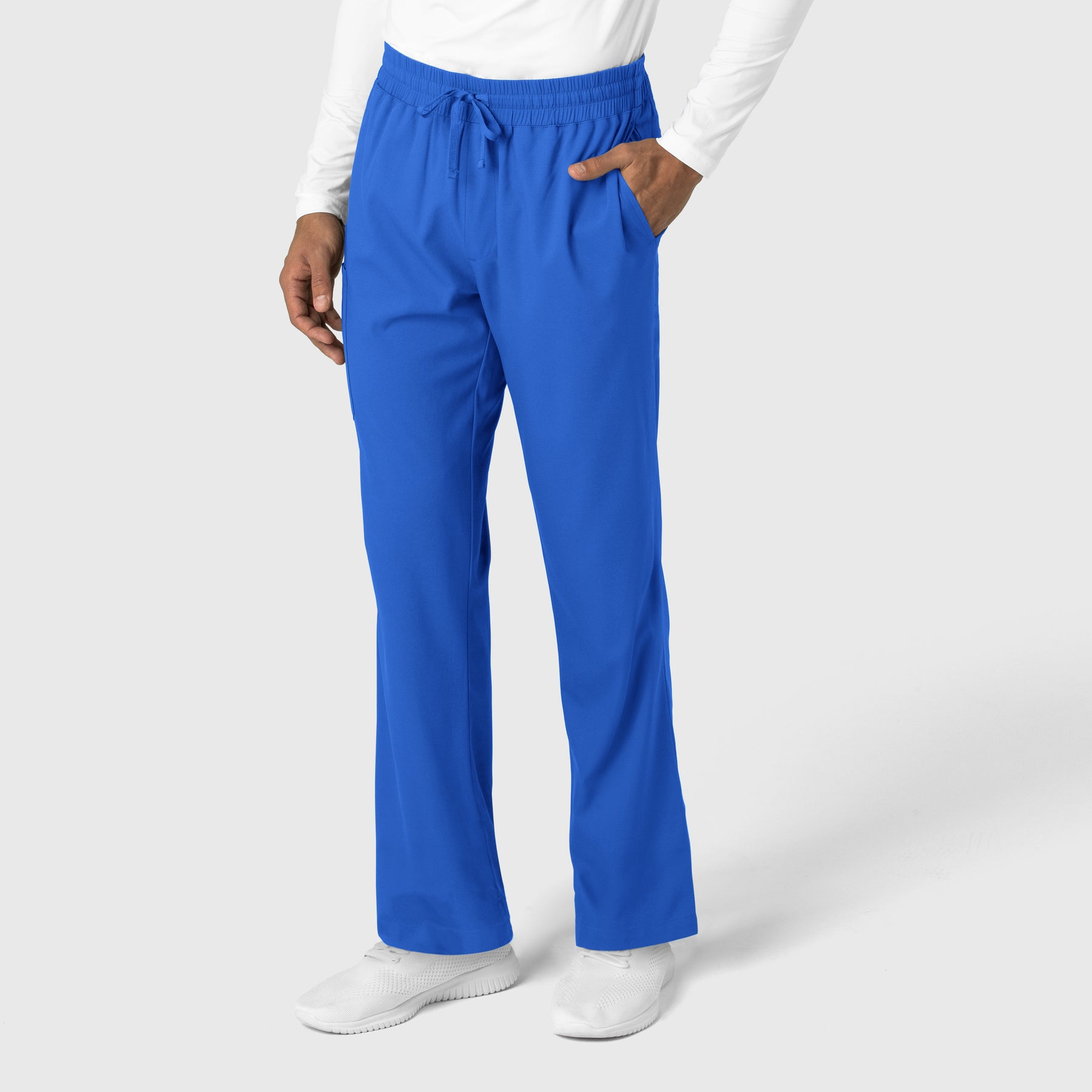 Boundless Men's Straight Leg Scrub Pant Royal side view