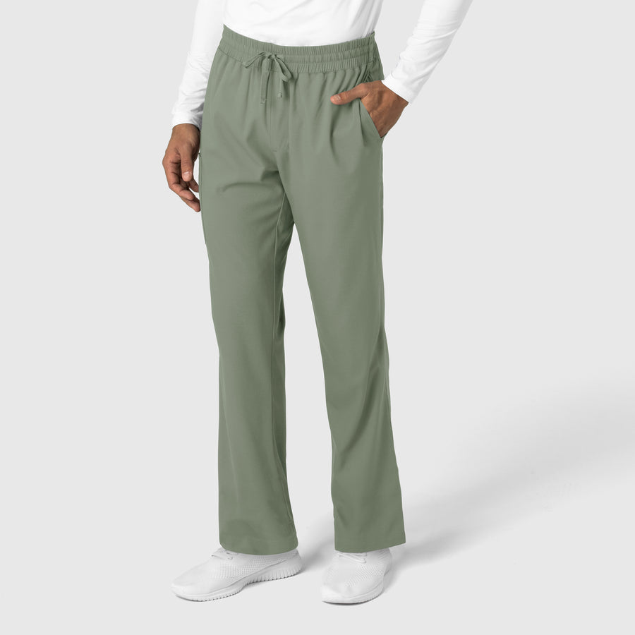 Boundless Men's Straight Leg Scrub Pant Sage side view