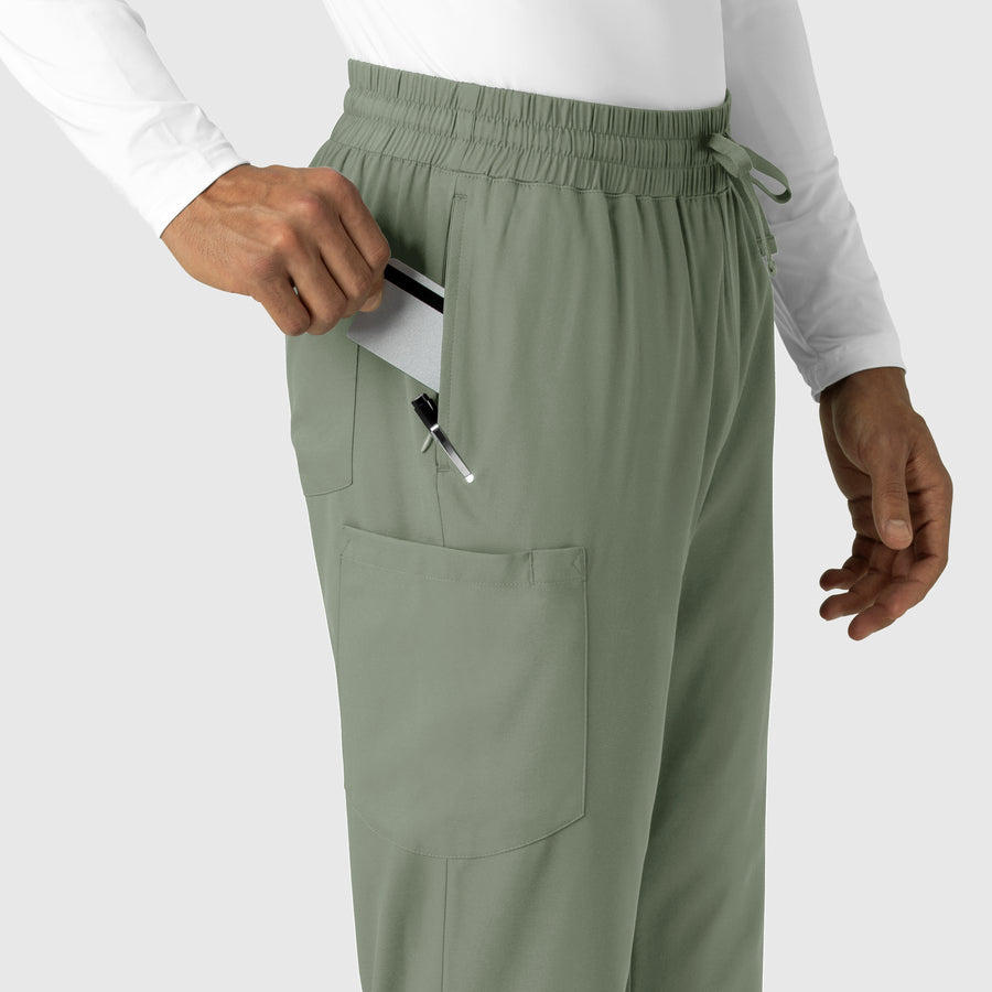 Boundless Men's Straight Leg Scrub Pant Sage front detail