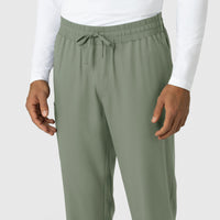 Boundless Men's Straight Leg Scrub Pant Sage side detail 1