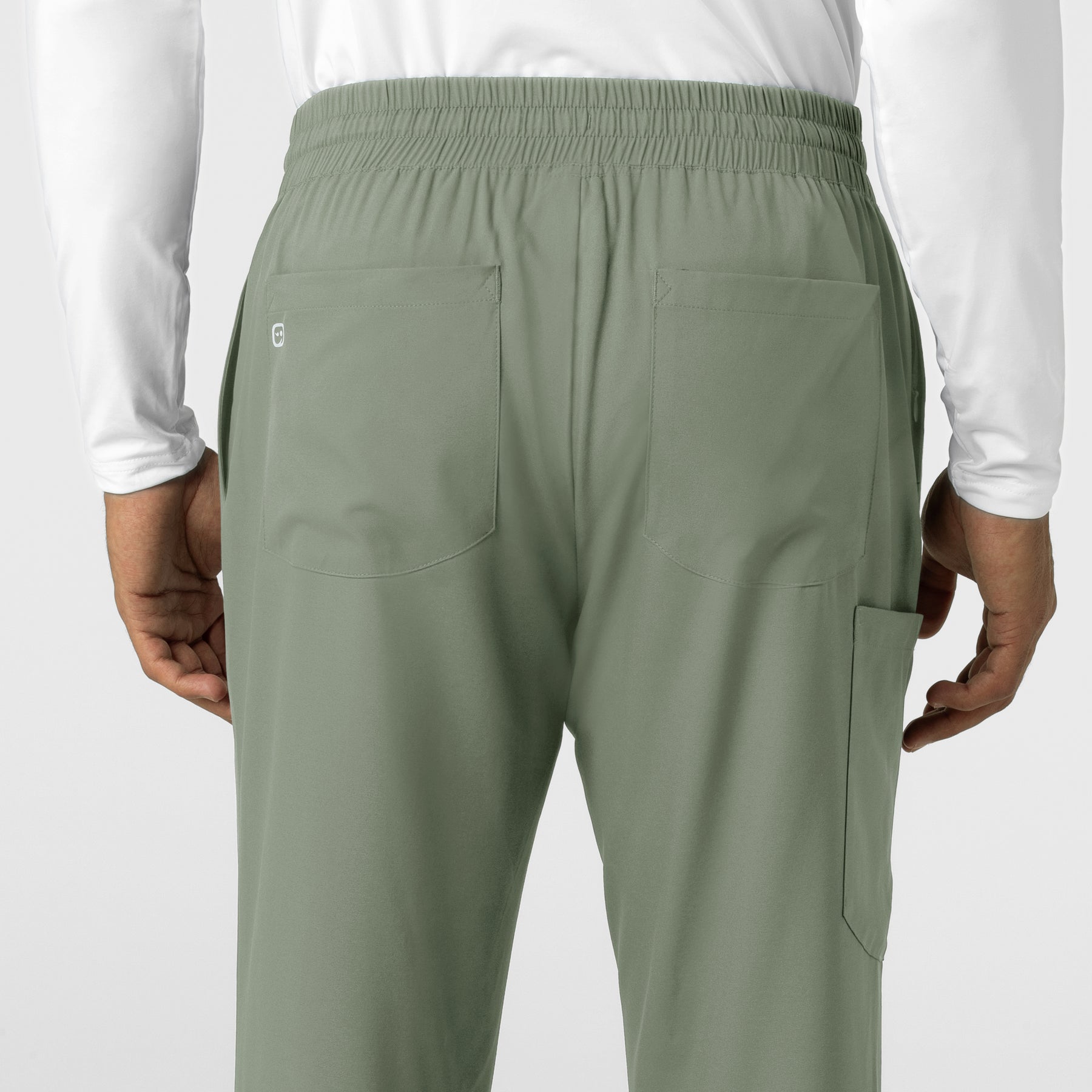 Boundless Men's Straight Leg Scrub Pant Sage side detail 2