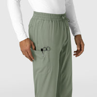 Boundless Men's Straight Leg Scrub Pant Sage hemline detail