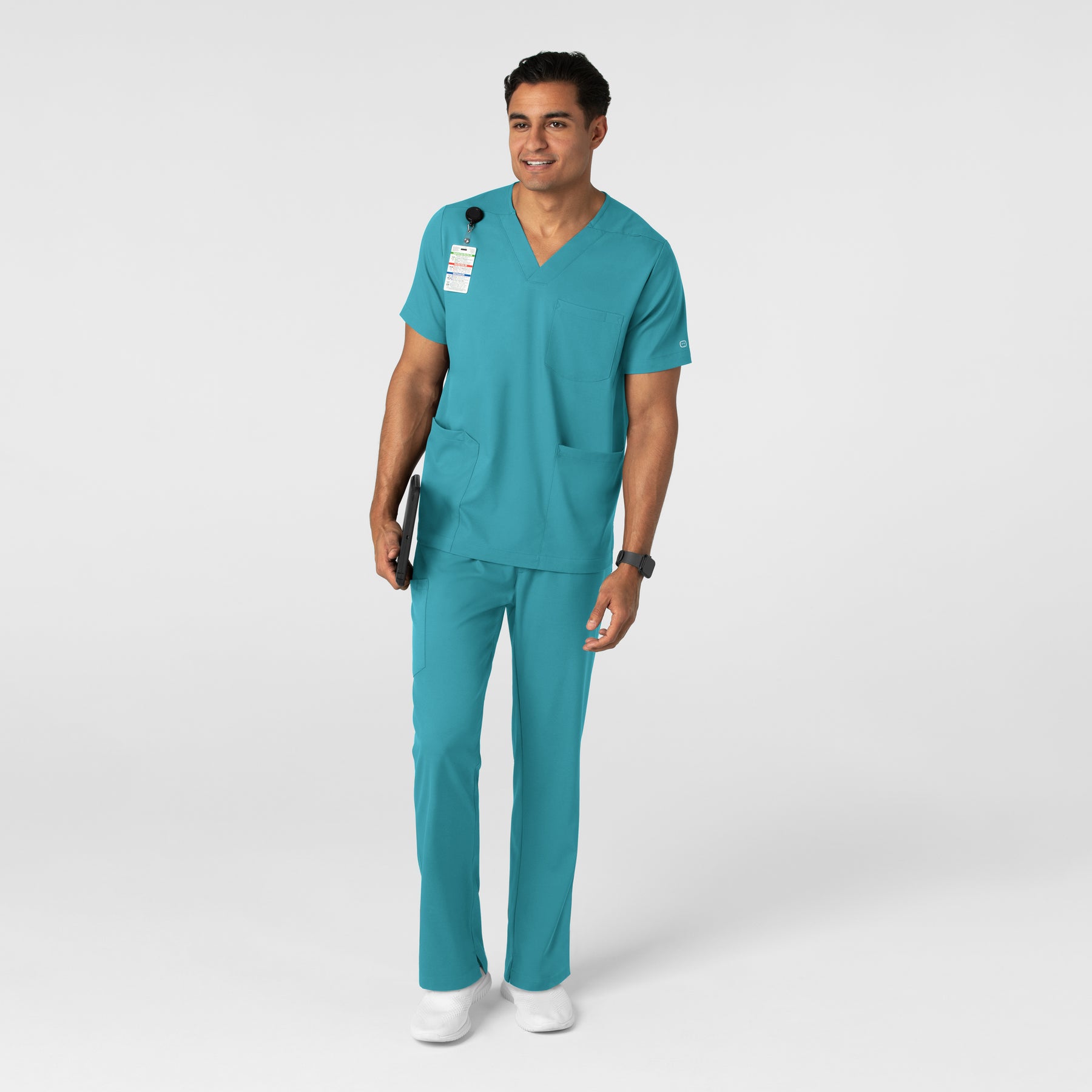 Boundless Men's Straight Leg Scrub Pant Teal full scrub set
