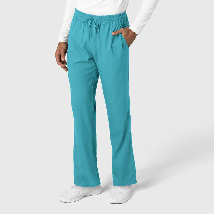 Boundless Men's Straight Leg Scrub Pant Teal side view