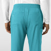 Boundless Men's Straight Leg Scrub Pant Teal side detail 2