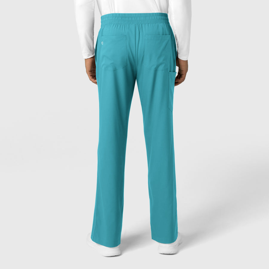 Boundless Men's Straight Leg Scrub Pant Teal back view