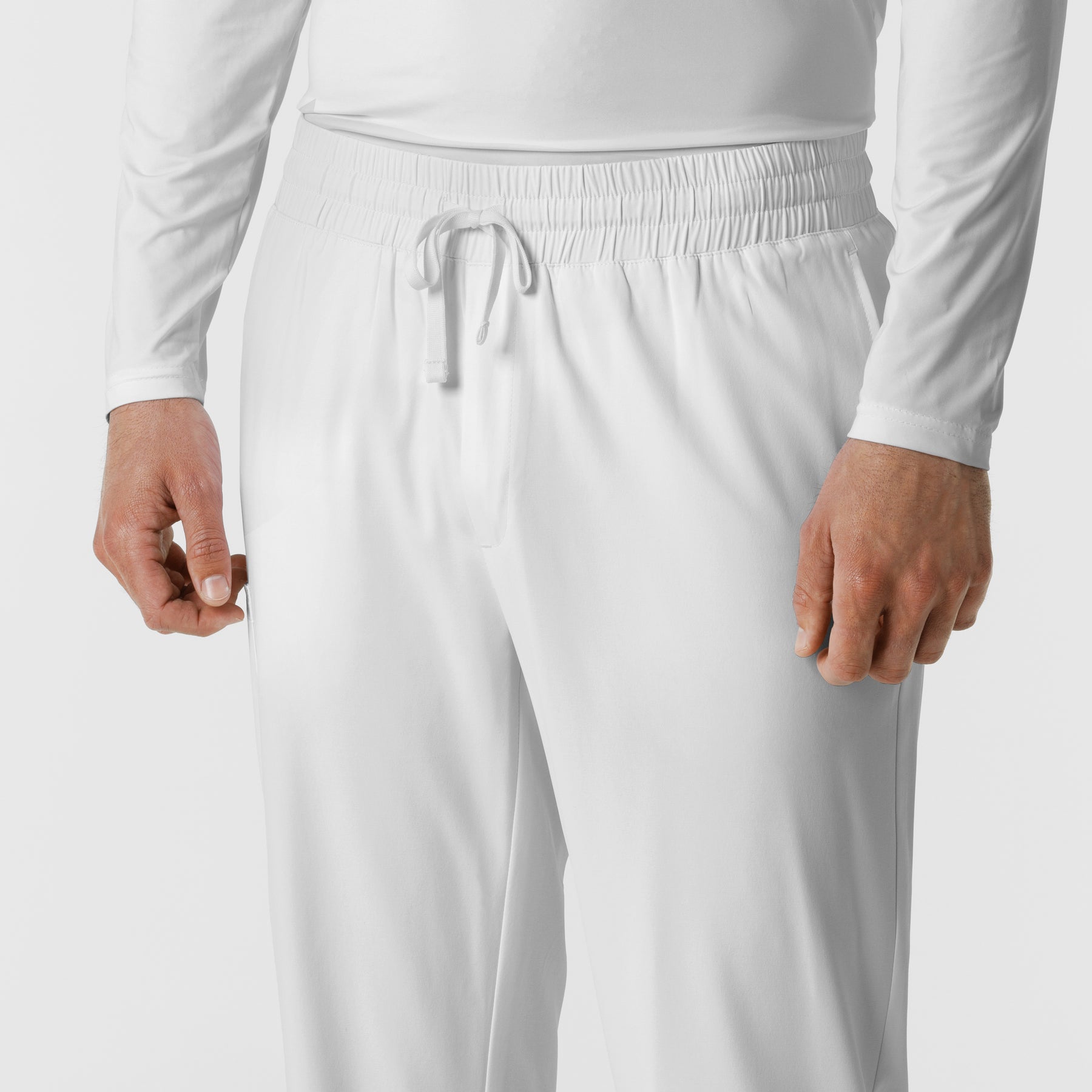 Boundless Men's Straight Leg Scrub Pant White front detail