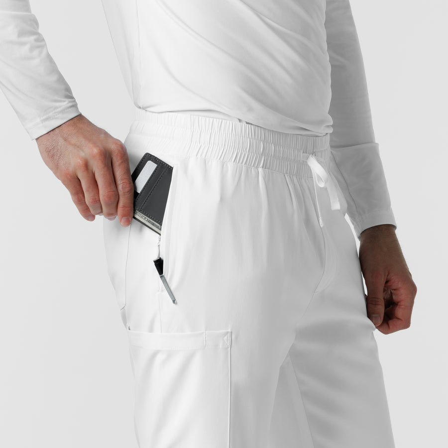 Boundless Men's Straight Leg Scrub Pant White side detail 1