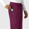 Boundless Men's Straight Leg Scrub Pant Wine front detail