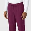 Boundless Men's Straight Leg Scrub Pant Wine side detail 1