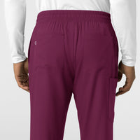 Boundless Men's Straight Leg Scrub Pant Wine side detail 2