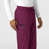 Boundless Men's Straight Leg Scrub Pant Wine hemline detail