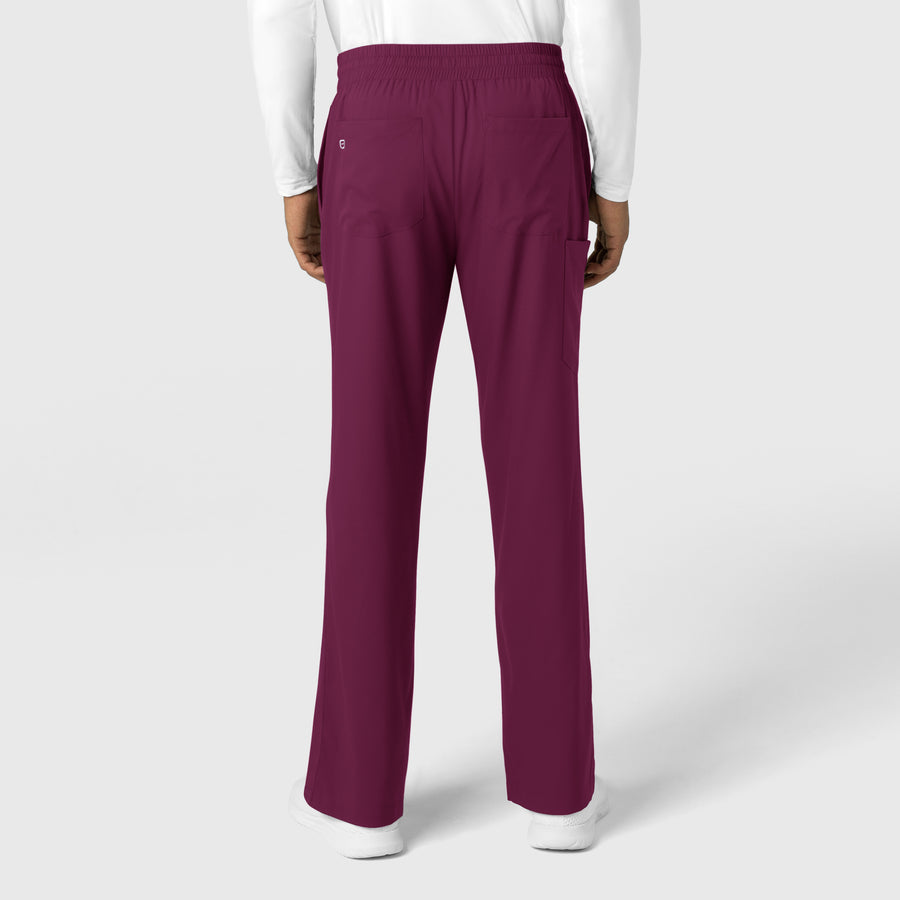 Boundless Men's Straight Leg Scrub Pant Wine back view
