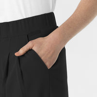 RENEW Edit Women's Cropped Wide Leg Scrub Trouser Black side detail 2