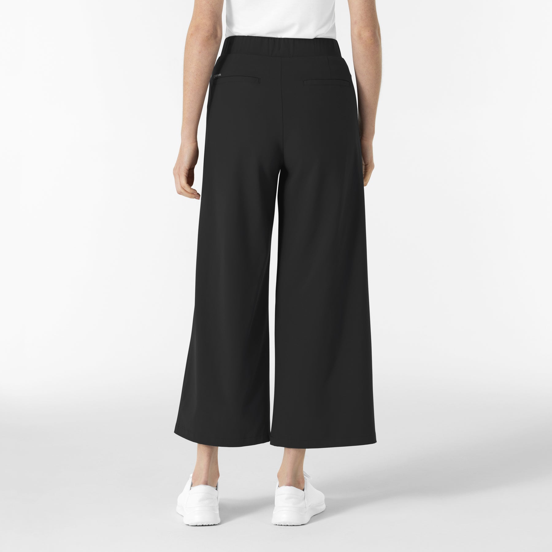 RENEW Edit Women's Cropped Wide Leg Scrub Trouser Black back view