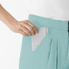 RENEW Edit Women's Cropped Wide Leg Scrub Trouser Coastal Blue side detail 1