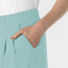RENEW Edit Women's Cropped Wide Leg Scrub Trouser Coastal Blue side detail 2