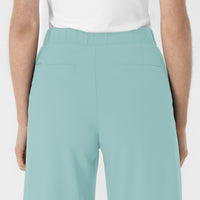 RENEW Edit Women's Cropped Wide Leg Scrub Trouser Coastal Blue back detail