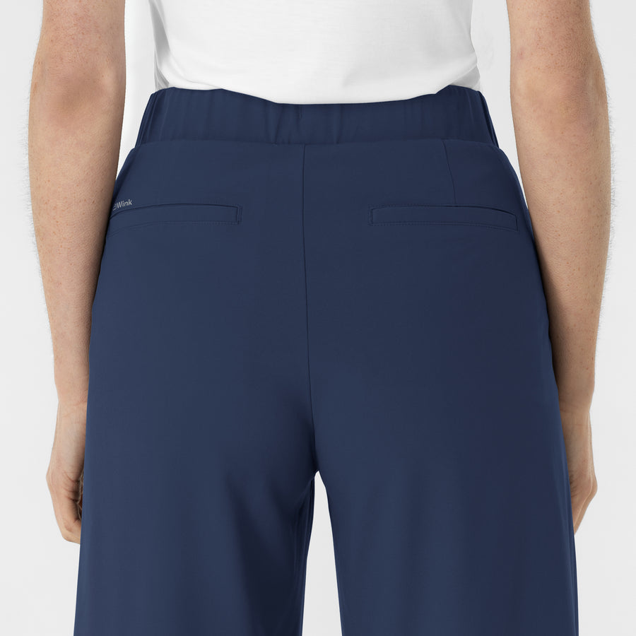 RENEW Edit Women's Cropped Wide Leg Scrub Trouser Navy back detail